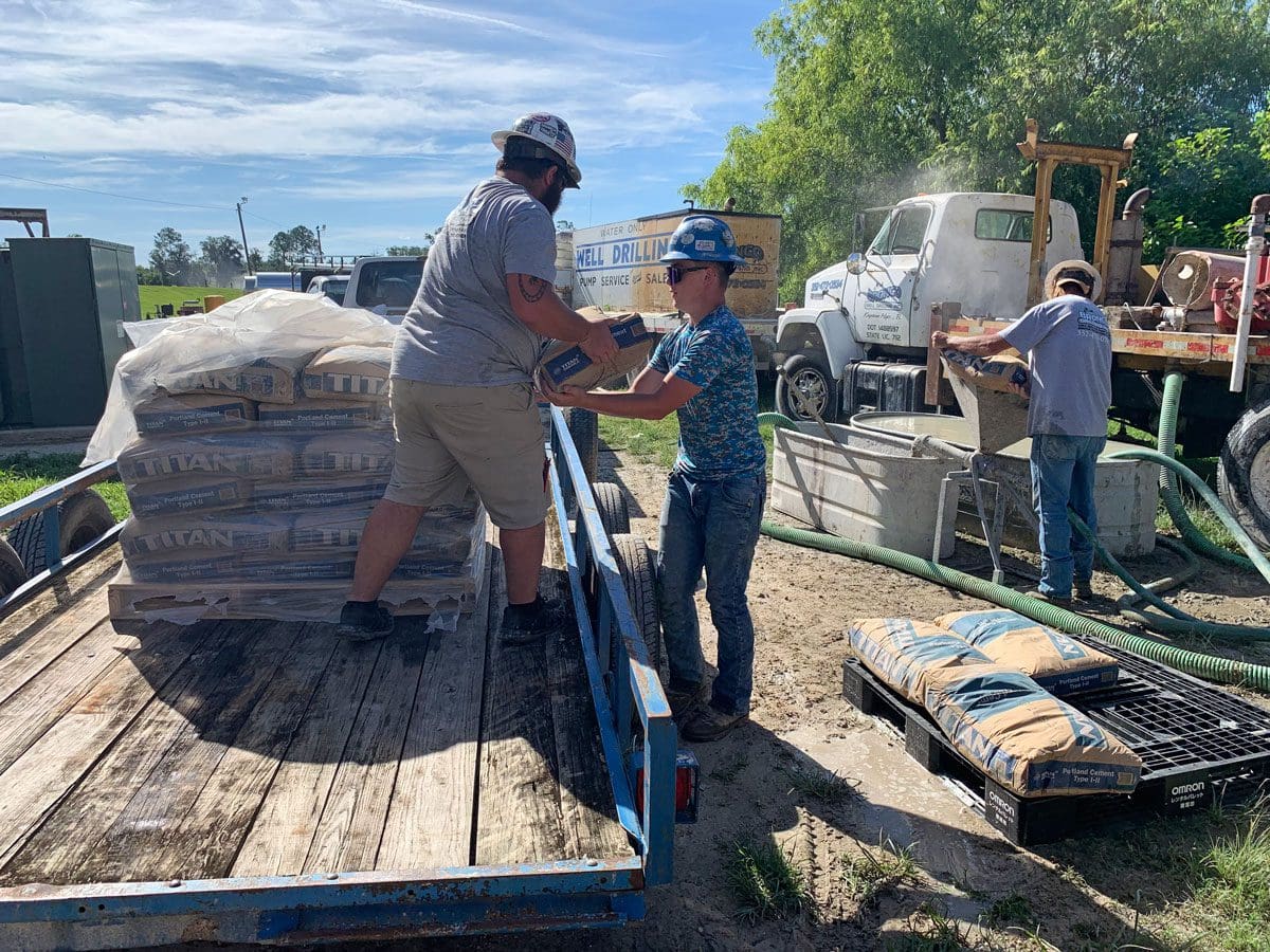 Third generation of bronco boys, cementing a well casing