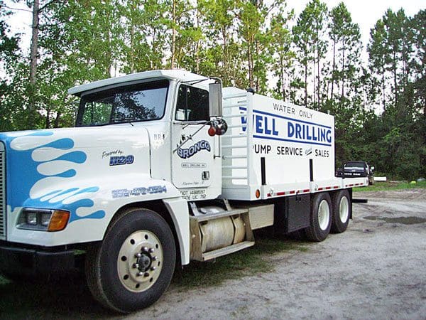 Bronco Well Drilling Truck from a side view